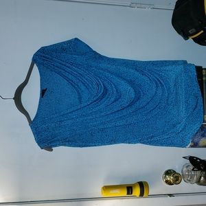 Blue and White Blouse